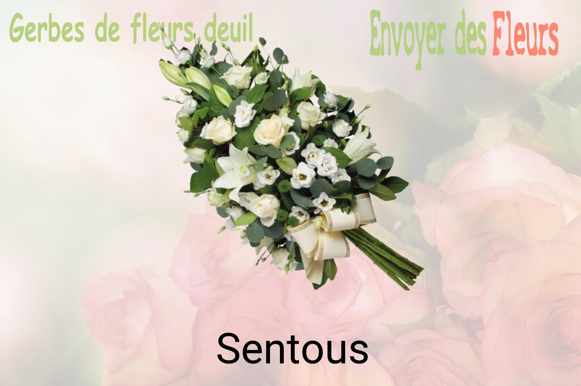 Gerbe de fleurs de deuil livrée à Sentous